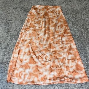 Orange and white tie-dye skirt